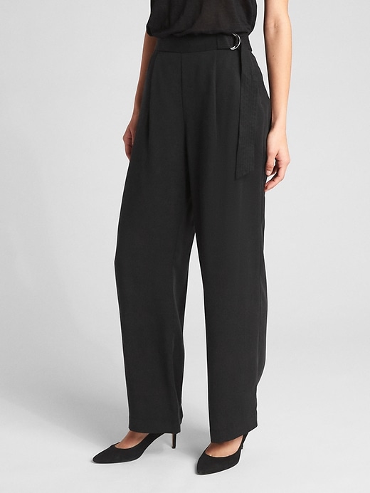 View large product image 1 of 1. High Rise Belted Wide-Leg Pants in TENCEL&#153