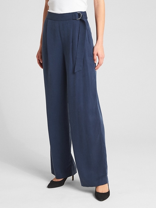 Image number 8 showing, High Rise Belted Wide-Leg Pants in TENCEL&#153