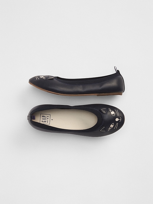 1 of 8 showing, with the color blue galaxy of product Kids Kitten Ballet Flats