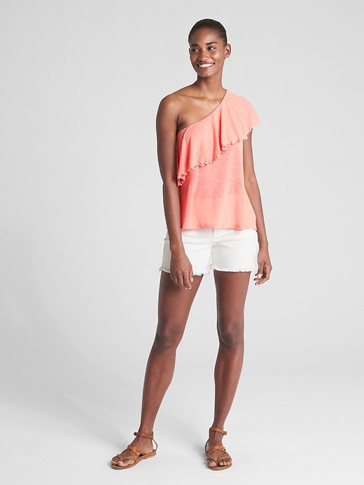 Image number 3 showing, One-Shoulder Ruffle Top