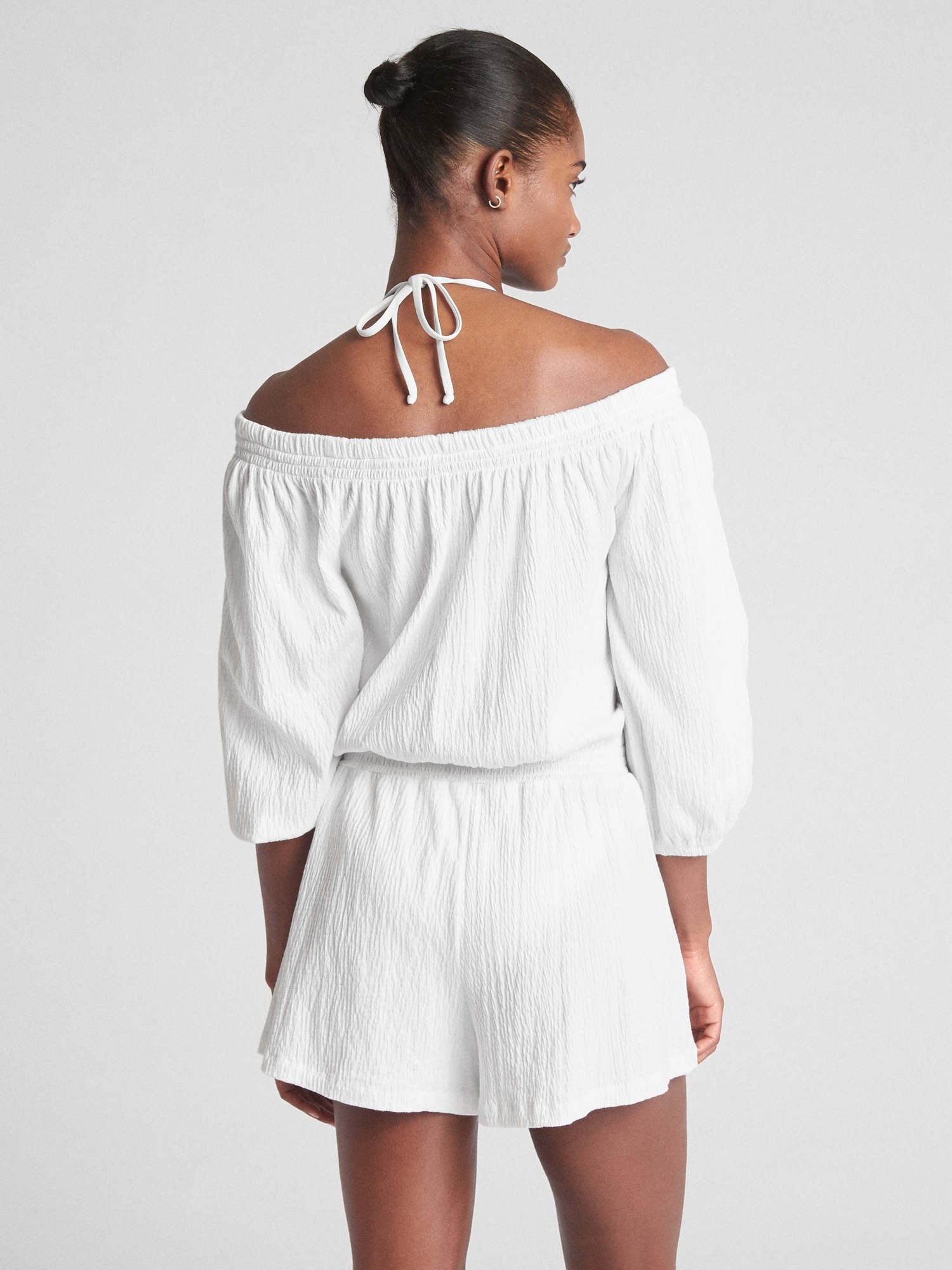 Женские комбинезоны Gap Off-Shoulder Crinkle Romper Cover-Up — фото 2