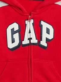 View large product image 3 of 3. Logo Zip Hoodie Sweatshirt in Fleece