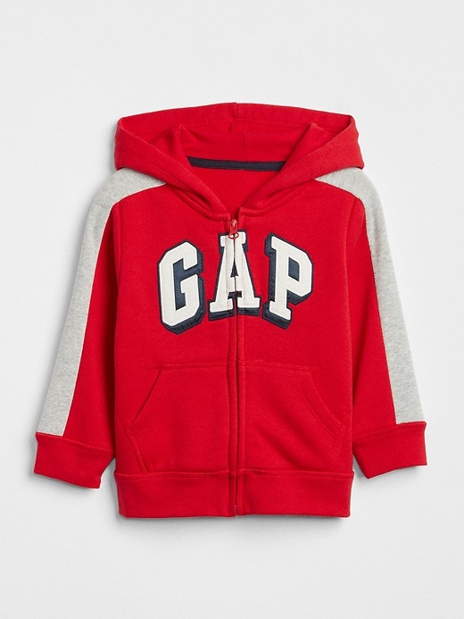 View large product image 1 of 3. Logo Zip Hoodie Sweatshirt in Fleece