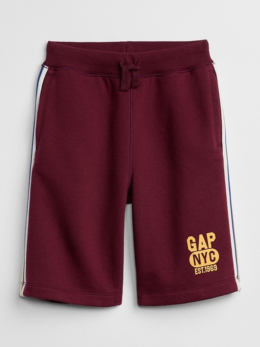 1 of 8 showing, with the color ruby wine of product Kids Gap Logo Pull-On Shorts