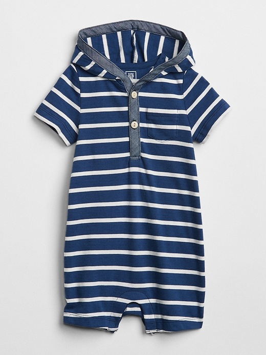 Image number 1 showing, Stripe Hoodie Shorty One-Piece
