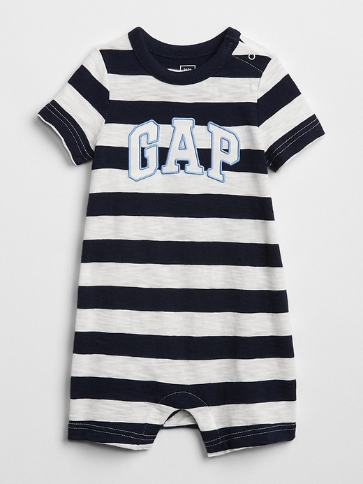 1 of 8 showing, with the color NAVY STRIPE of product Stripe Shorty One-Piece