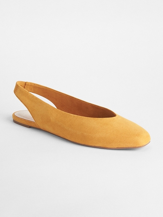 View large product image 1 of 1. Square-Toe Slingback Flats