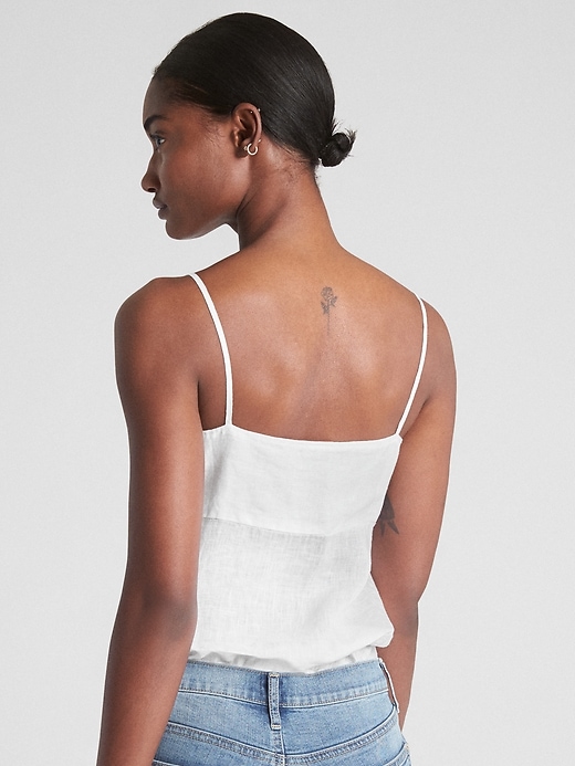 Image number 2 showing, Tie-Front Cami in Linen