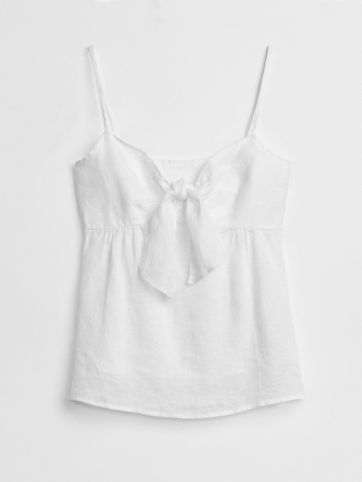 Image number 6 showing, Tie-Front Cami in Linen