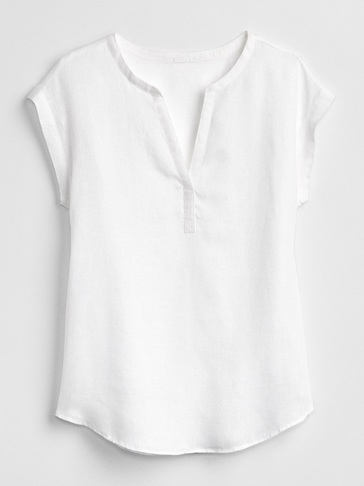 Image number 6 showing, Short Sleeve Popover Shirt in Linen