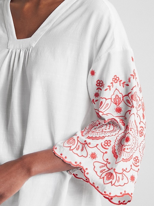 Image number 5 showing, Bell Sleeve Embroidered Blouse