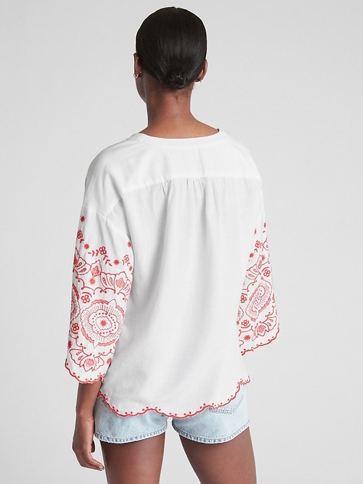 Image number 2 showing, Bell Sleeve Embroidered Blouse
