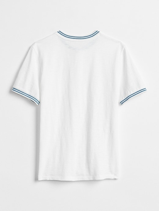 2 of 8 showing, with the color white of product Pocket Henley T-Shirt