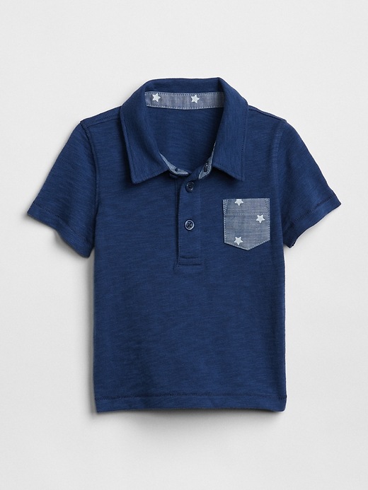 Image number 4 showing, Chambray Pocket Polo T-Shirt
