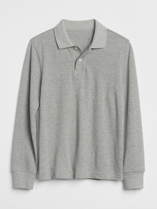 Image number 1 showing, Kids Uniform Long Sleeve Polo Shirt