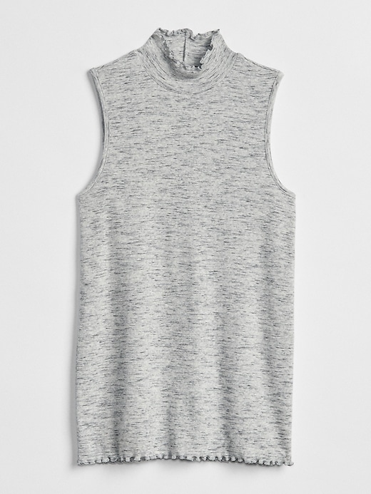 Image number 6 showing, Featherweight Ribbed Sleeveless Mockneck Top