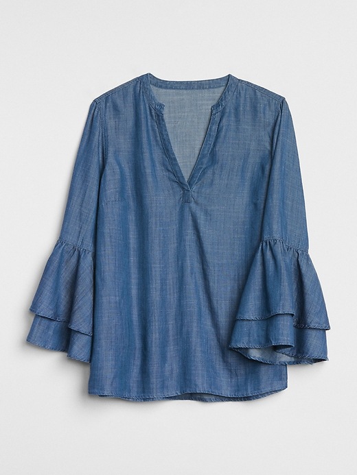 Image number 6 showing, Tiered Bell-Sleeve Top in TENCEL&#153