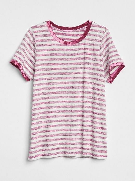 Image number 6 showing, Softspun Velvet-Trim Stripe Crewneck T-Shirt