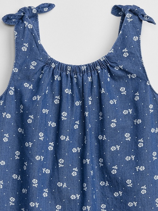 Image number 3 showing, Chambray Floral Tie Tank Dress