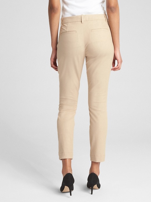 Image number 2 showing, Skinny Ankle Pants in Stretch Linen Twill