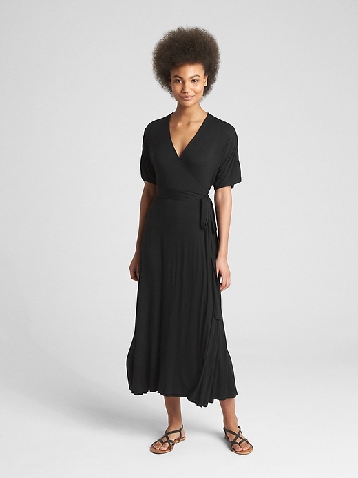 Image number 1 showing, Short Sleeve Wrap Maxi Dress