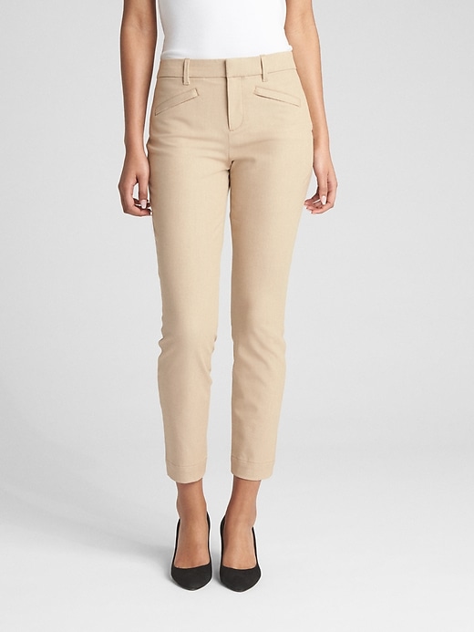 Image number 1 showing, Skinny Ankle Pants in Stretch Linen Twill