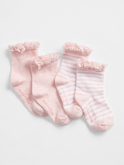 View large product image 1 of 1. Baby First Favorite Crochet Trim Socks (2-Pack)