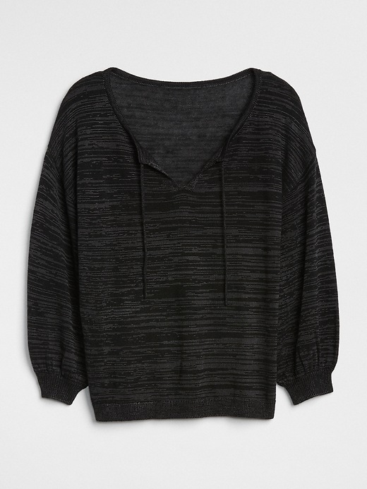 Image number 6 showing, Blouson Sleeve Split-Neck Sweater