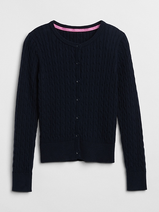 Image number 1 showing, Uniform Cable-Knit Cardigan Sweater