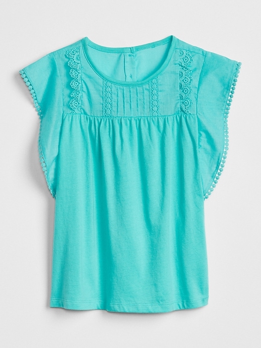 Embroidered Cascade Ruffle Top | Gap