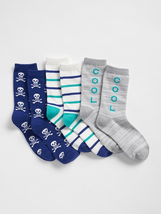 View large product image 1 of 1. Print Crew Socks (3-Pack)