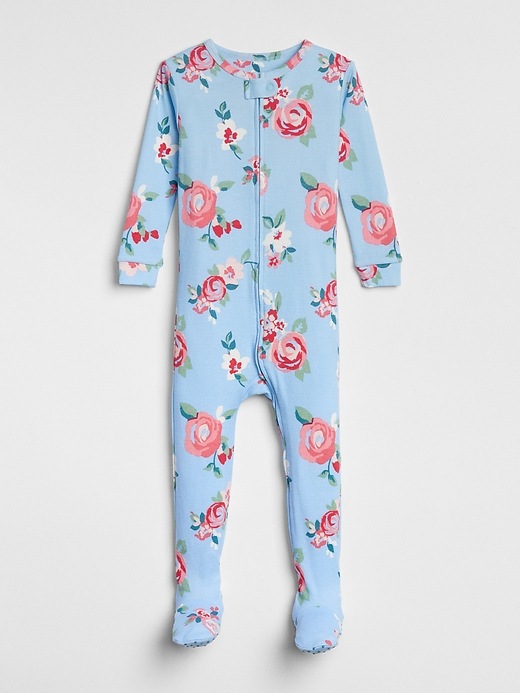Image number 1 showing, Floral Footed One-Piece