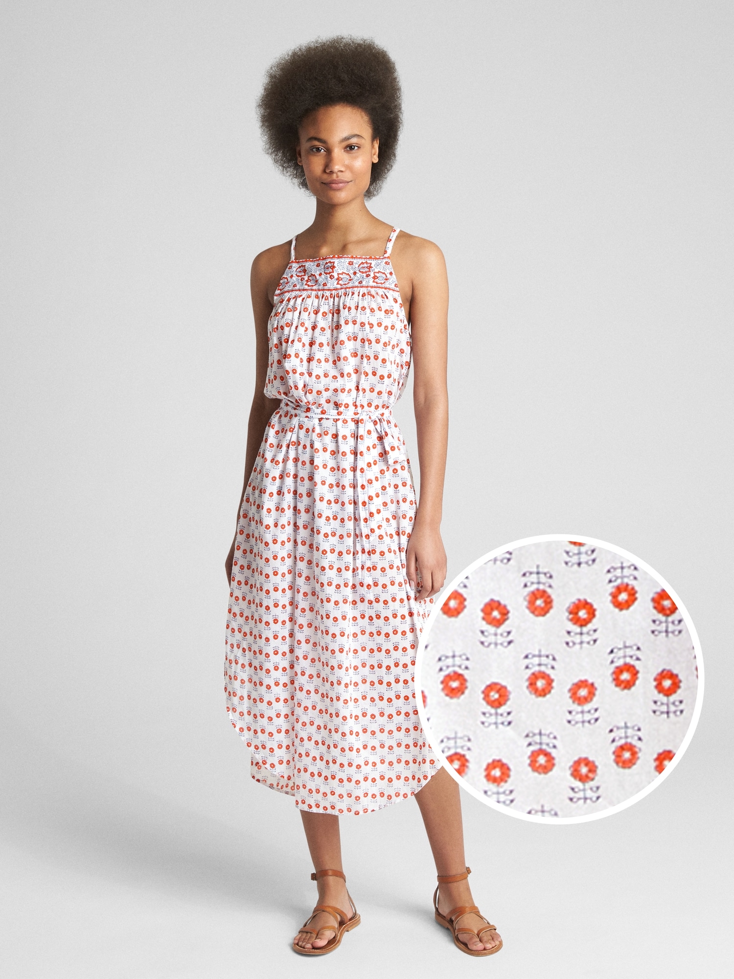 Block Print Cami Midi Dress Gap Block Print Cami Midi Dress