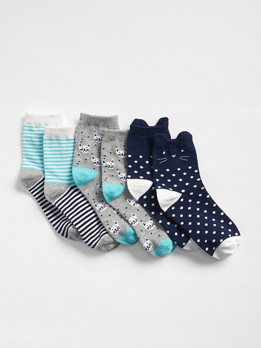 View large product image 1 of 1. Cat Crew Socks (3-Pack)