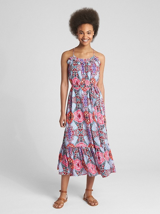 Image number 1 showing, Tiered Ruffle Print Cami Maxi Dress