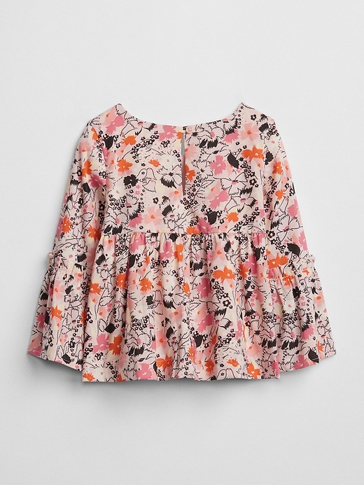 Image number 2 showing, Floral Bell-Sleeve Peplum Top