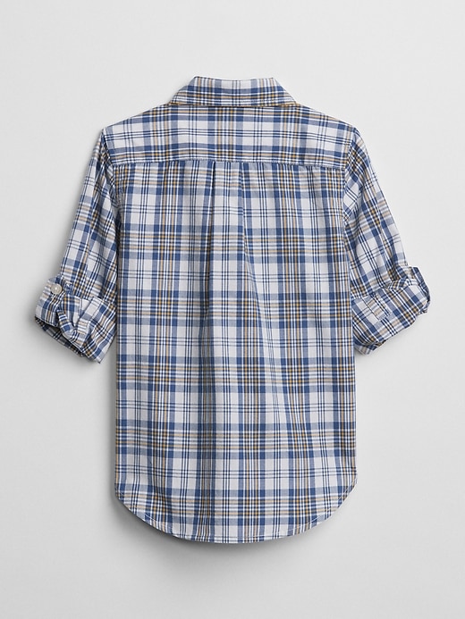 View large product image 2 of 3. Plaid Button-Down Convertible Shirt