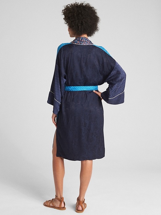 Image number 2 showing, Mix-Print Kimono Duster Jacket