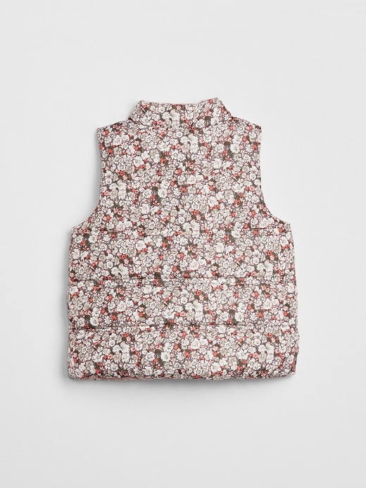 2 of 8 showing, with the color floral print of product Toddler Puffer Vest