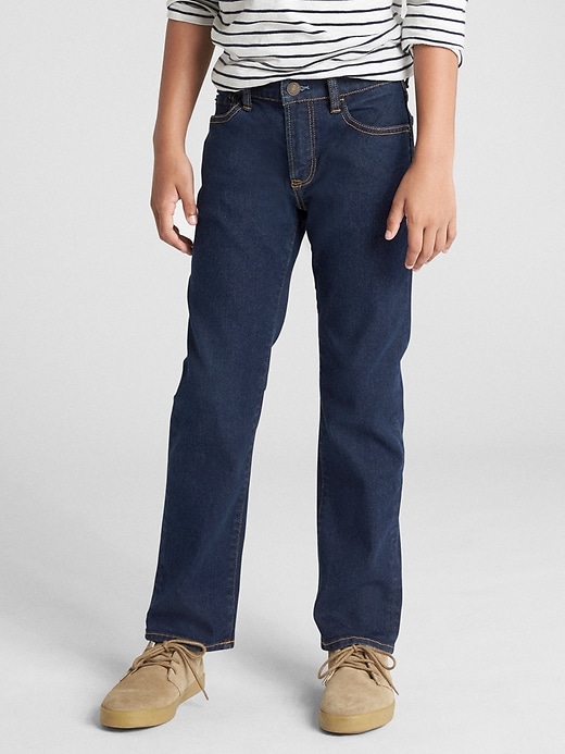 2 of 8 showing, with the color dark wash of product Kids Straight Jeans with Washwell™