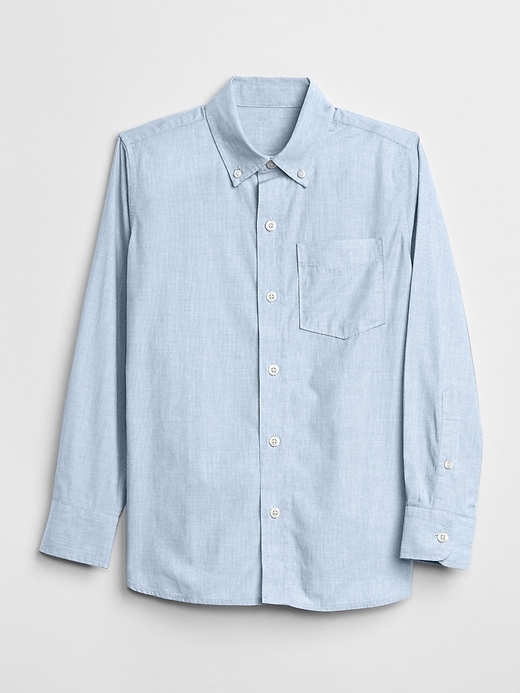 Kids Uniform Poplin Long Sleeve Shirt