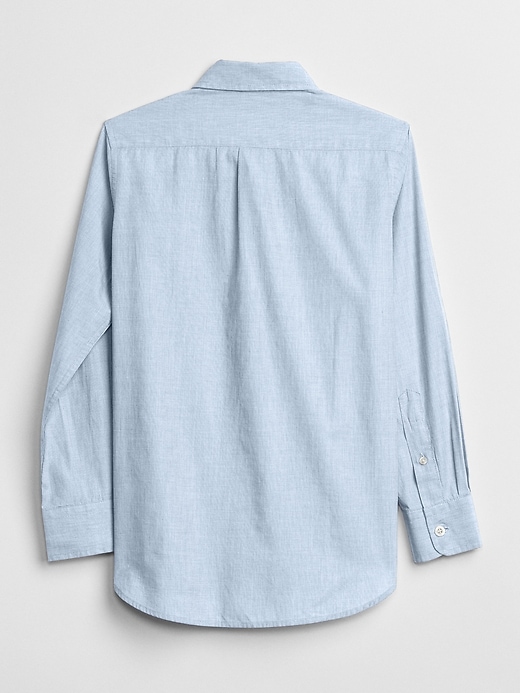 Image number 3 showing, Kids Uniform Poplin Long Sleeve Shirt