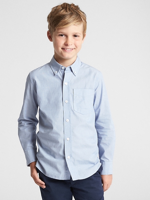 Image number 2 showing, Kids Uniform Poplin Long Sleeve Shirt
