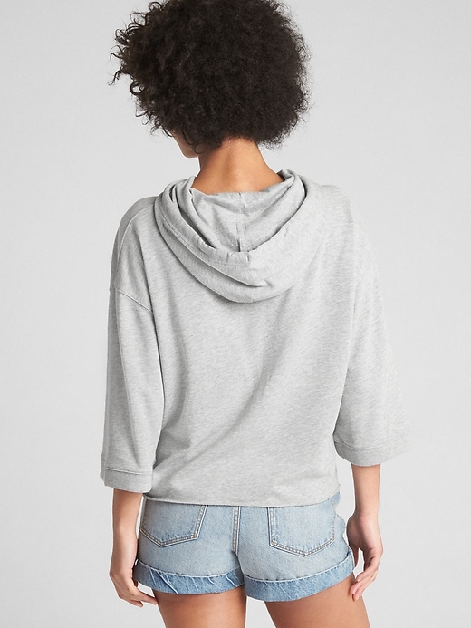 Image number 2 showing, Wide-Sleeve Pullover Hoodie in French Terry