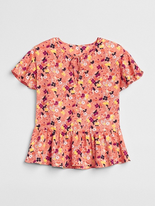 Image number 6 showing, Short Sleeve Flounce Floral Print Top