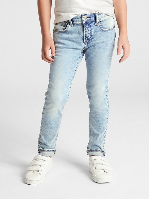 2 of 8 showing, with the color medium wash of product Kids Skinny Jeans with Stretch