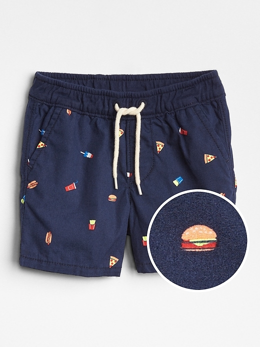 View large product image 1 of 1. Print Pull-On Shorts
