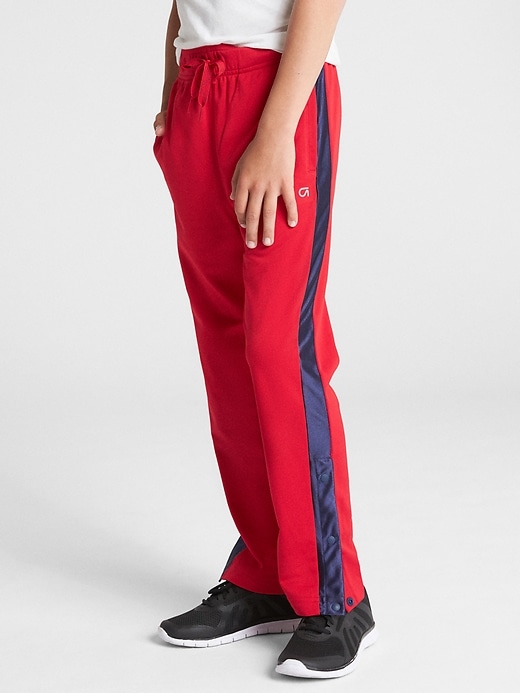2 of 8 showing, with the color modern red of product GapFit Kids Pull-On Snap Pants