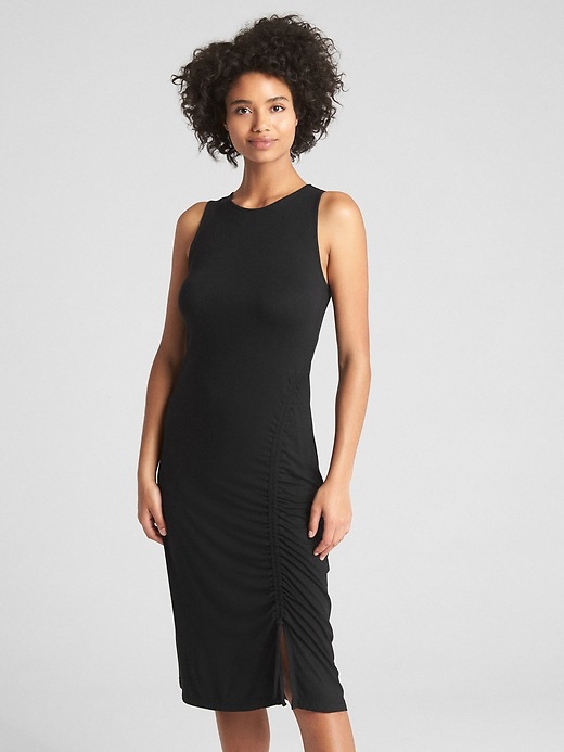 Image number 1 showing, Sleeveless Ruched Midi Dress