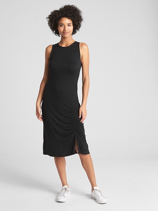 Image number 3 showing, Sleeveless Ruched Midi Dress